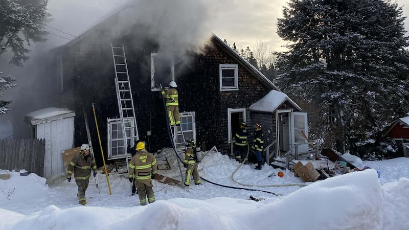Firefighters were on scene at a home on fire in Painesdale on Thursday morning.