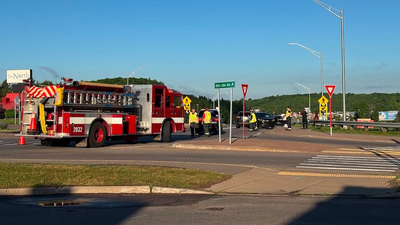 Crews respond to a crash in Ishpeming along US-41.