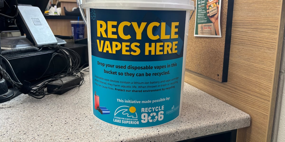 Nicotine vapes recycle buckets placed in Circle K locations around Marquette County Nicotine vapes recycle buckets placed in Circle K locations around Marquette County