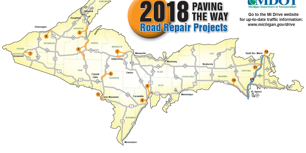 Mcdot Map MDOT releases map of 2018 road construction projects