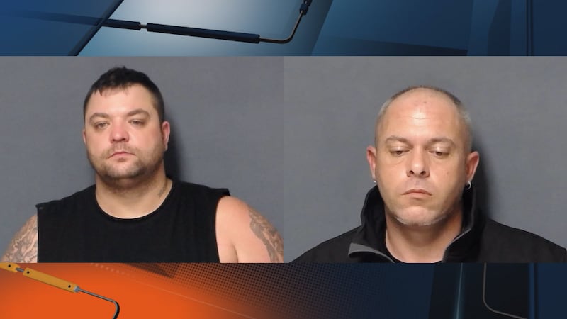 Mugshots for Joshua Drinnon, left, and William Pinion.