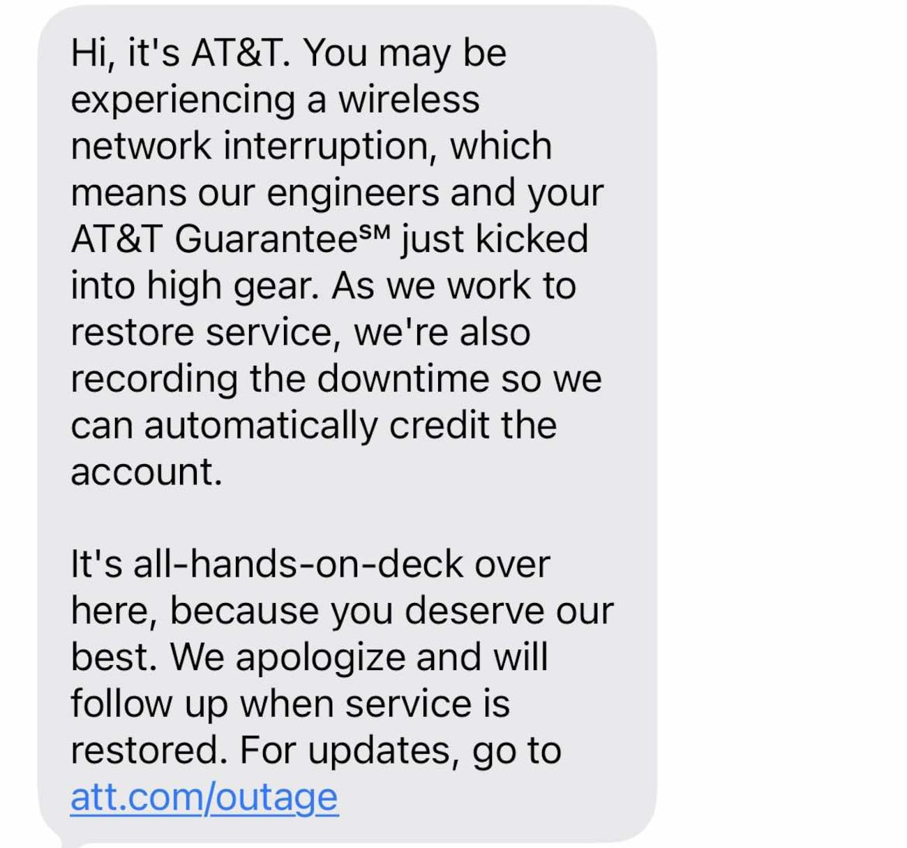 UP AT&T users report service outages