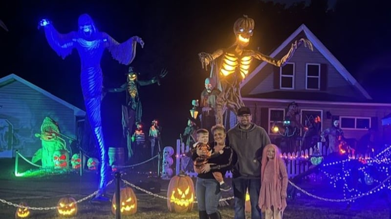 The Wilcox family from Niagara's annual Halloween display