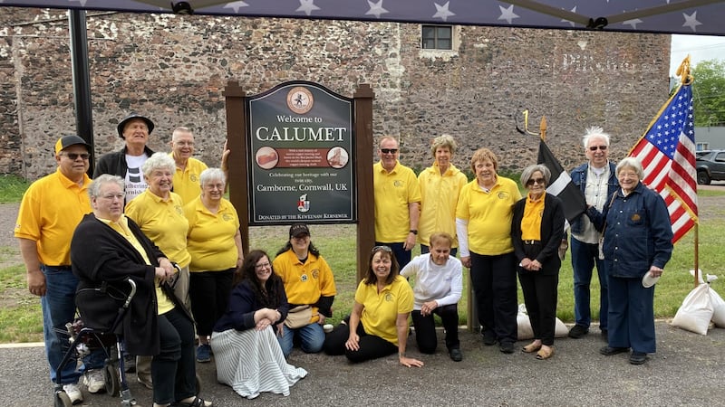The village says the meet-up came about due to the shared Cornish and mining heritage.