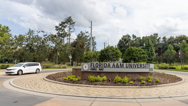 FILE - The roundabout at FAMU Way is seen on the Florida A&M University campus in Tallahassee,...