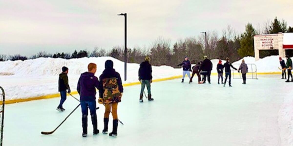 Hancock school builds outdoor ice rink
