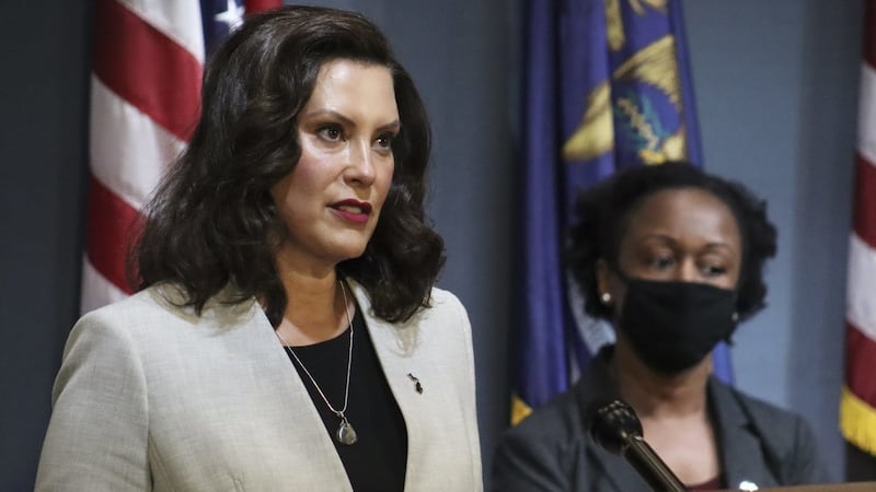 Gov. Gretchen Whitmer gives a press conference on Michigan's coronavirus response.