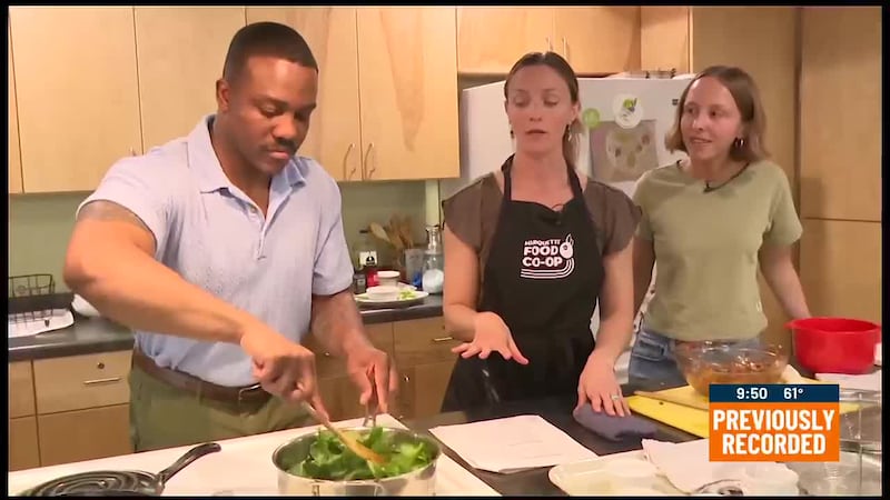 Time for fiber! Check out the next step of this bibimbap dish at the Marquette Food Co-op.